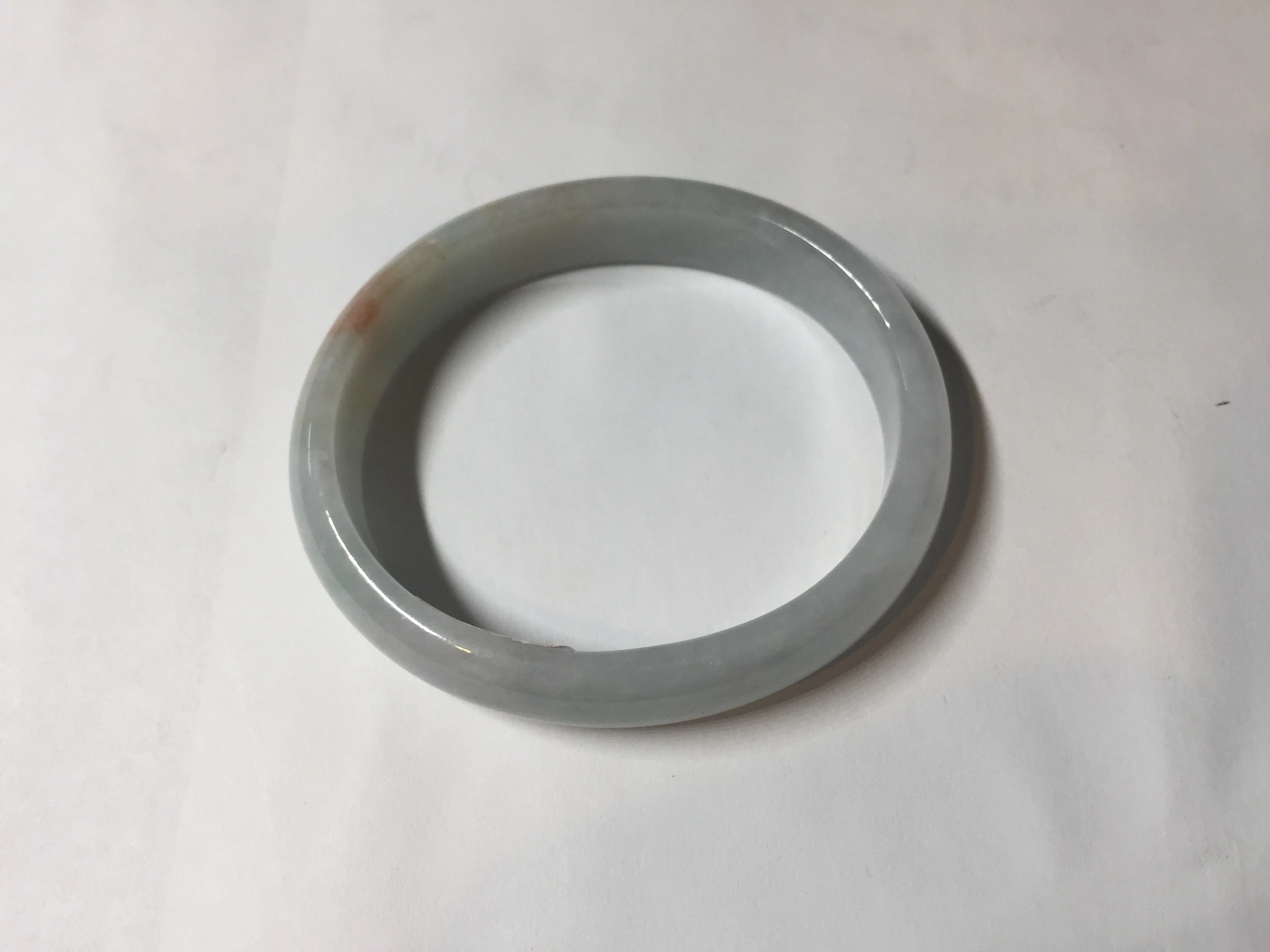 49mm Certified Type A 100% Natural light green red oval Jadeite Jade bangle BM68