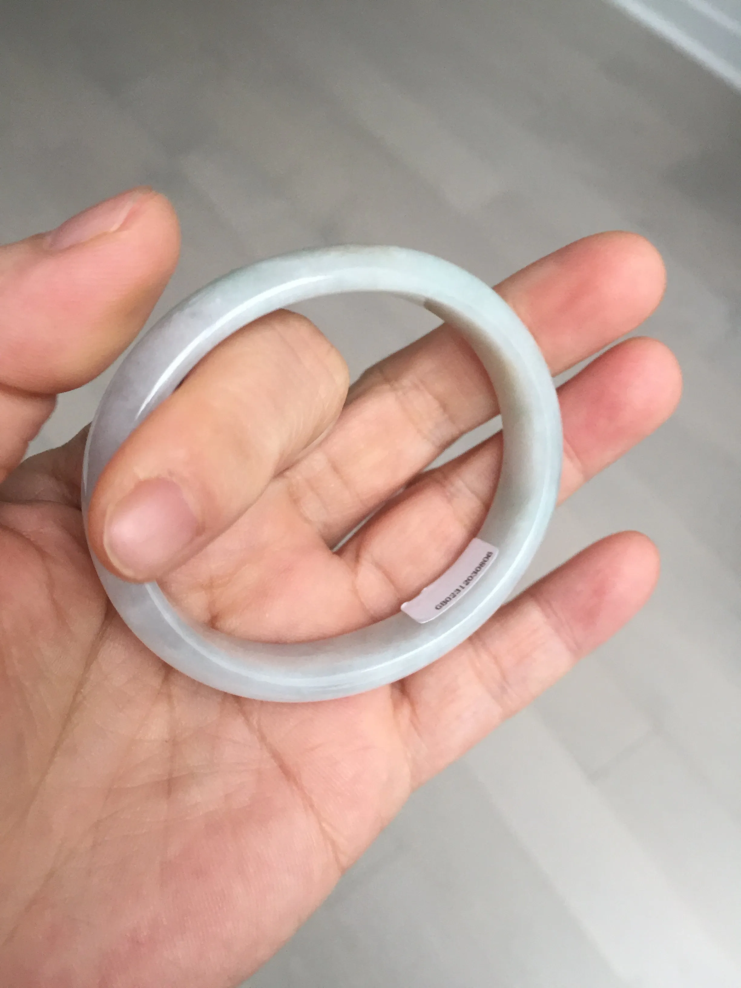 49mm Certified Type A 100% Natural light green red oval Jadeite Jade bangle BM68