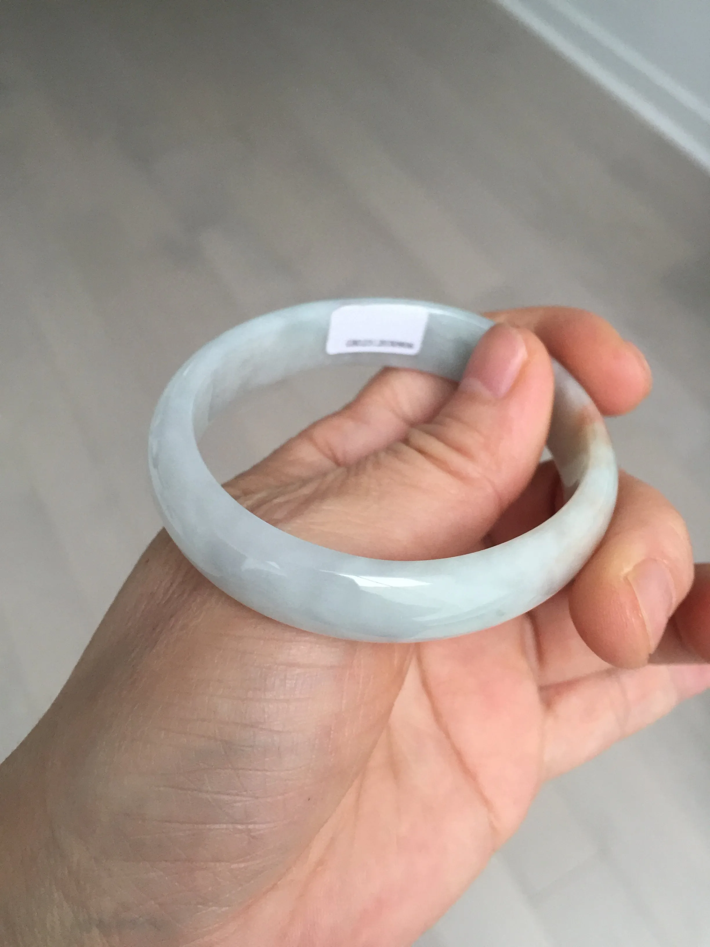 49mm Certified Type A 100% Natural light green red oval Jadeite Jade bangle BM68
