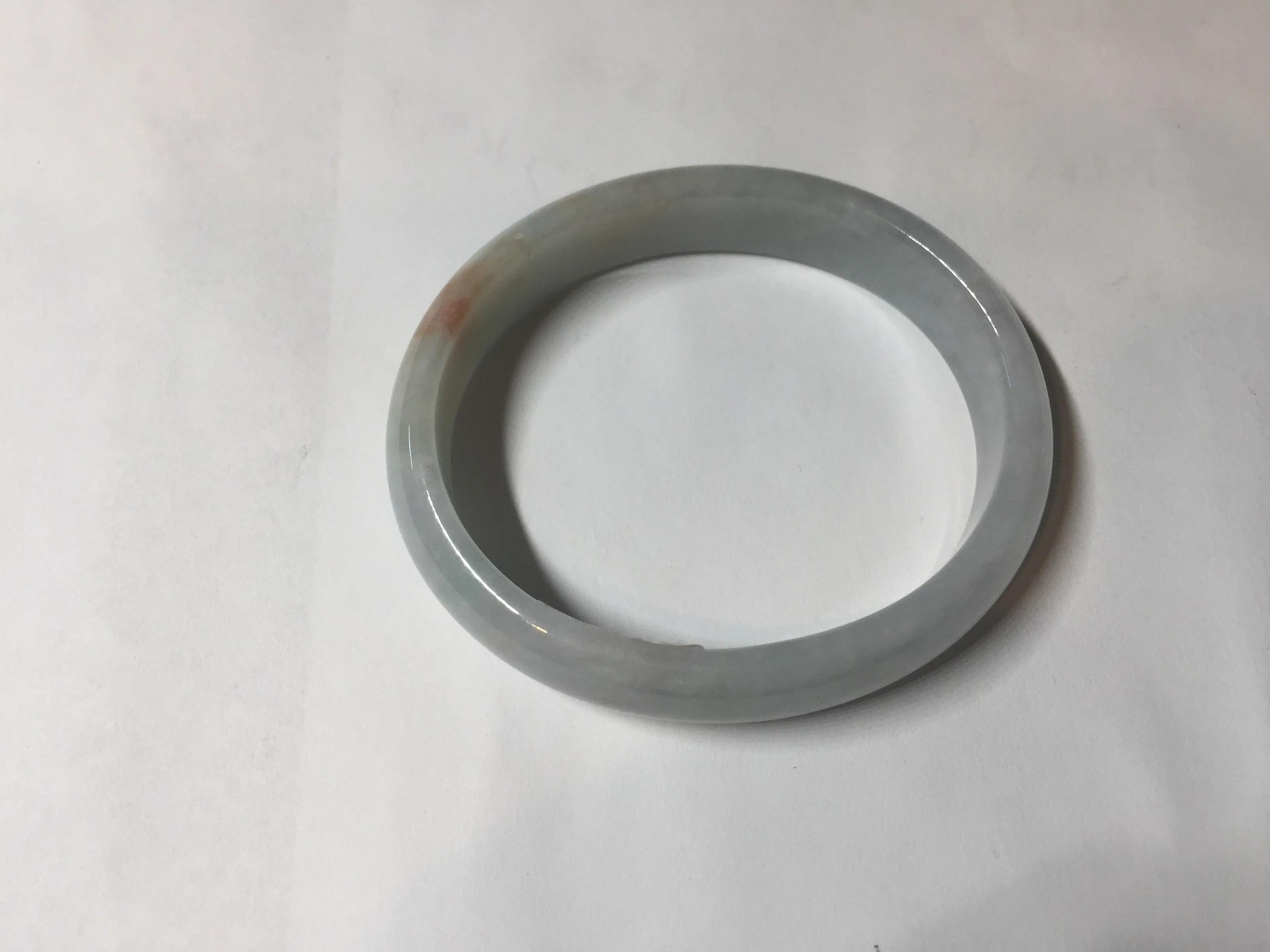 49mm Certified Type A 100% Natural light green red oval Jadeite Jade bangle BM68
