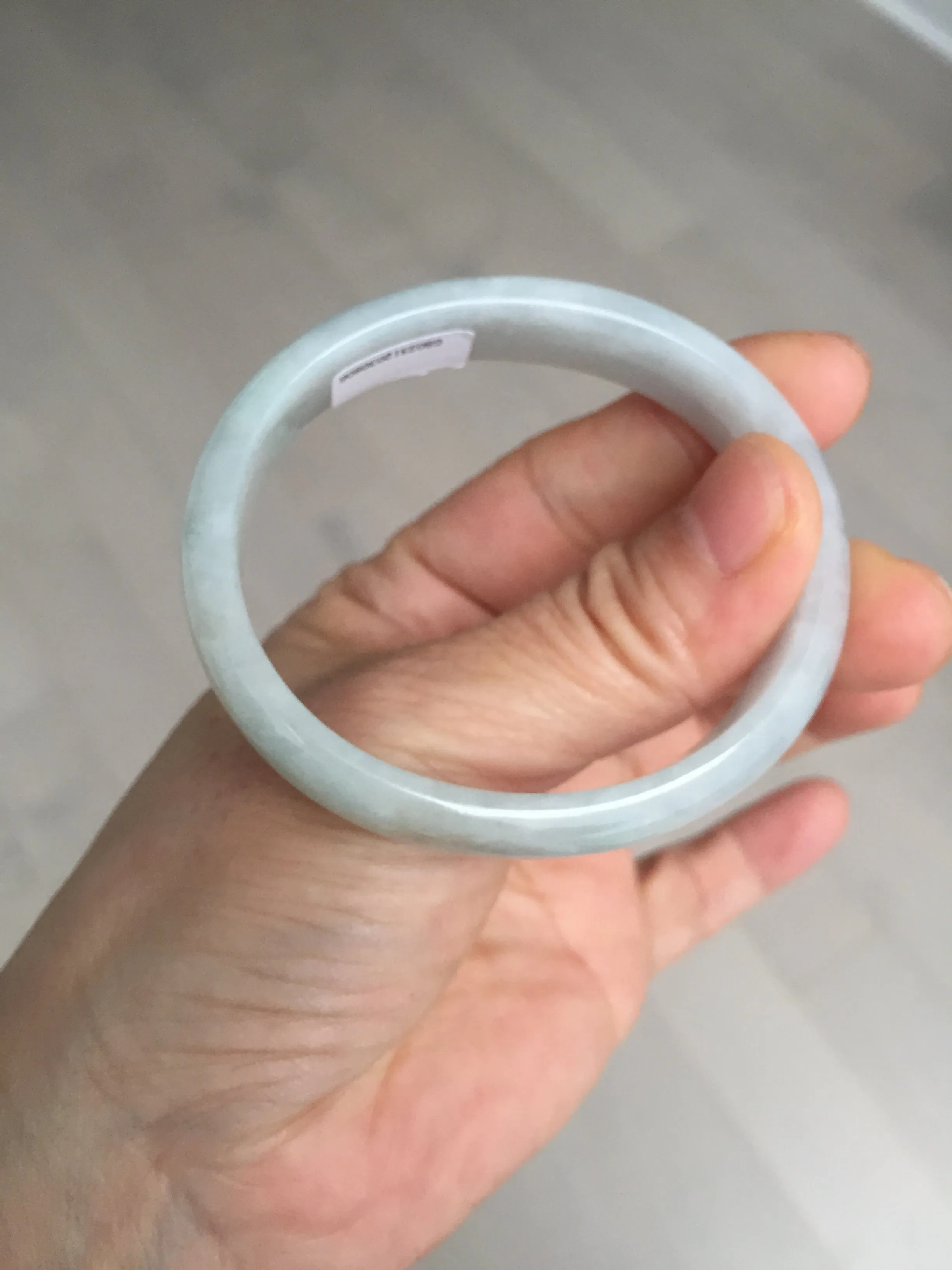 49mm Certified Type A 100% Natural light green red oval Jadeite Jade bangle BM68