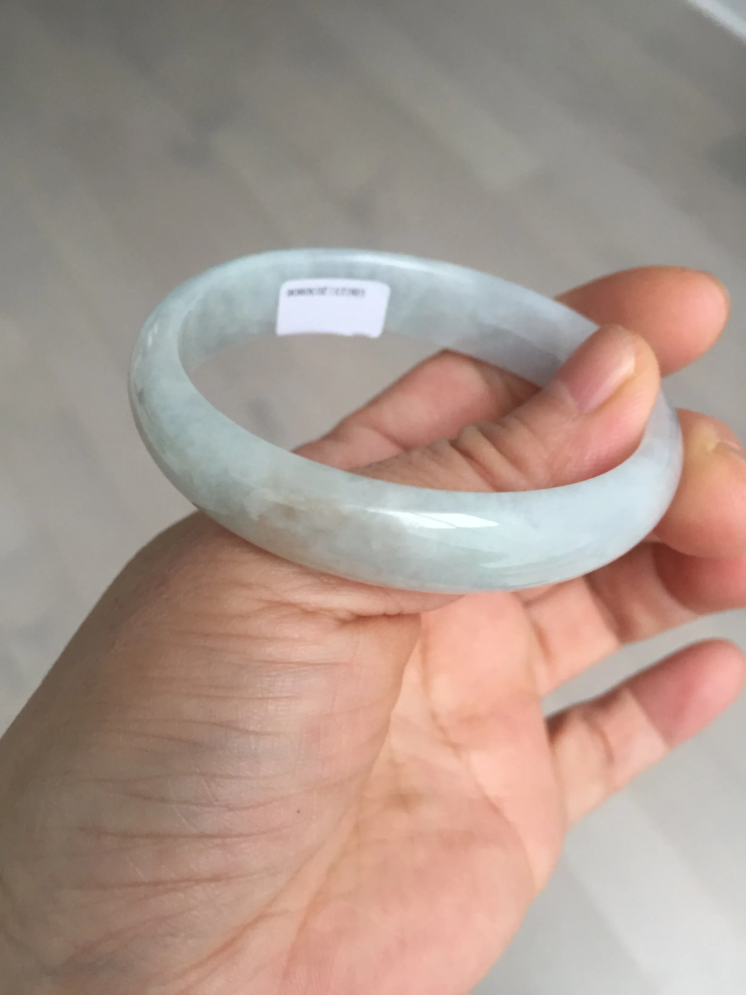 49mm Certified Type A 100% Natural light green red oval Jadeite Jade bangle BM68