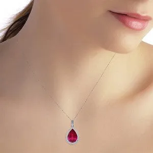 5.51 Carat 14K Solid White Gold Rouge Ruby Diamond Necklace