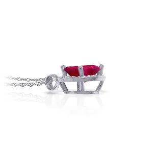 5.51 Carat 14K Solid White Gold Rouge Ruby Diamond Necklace