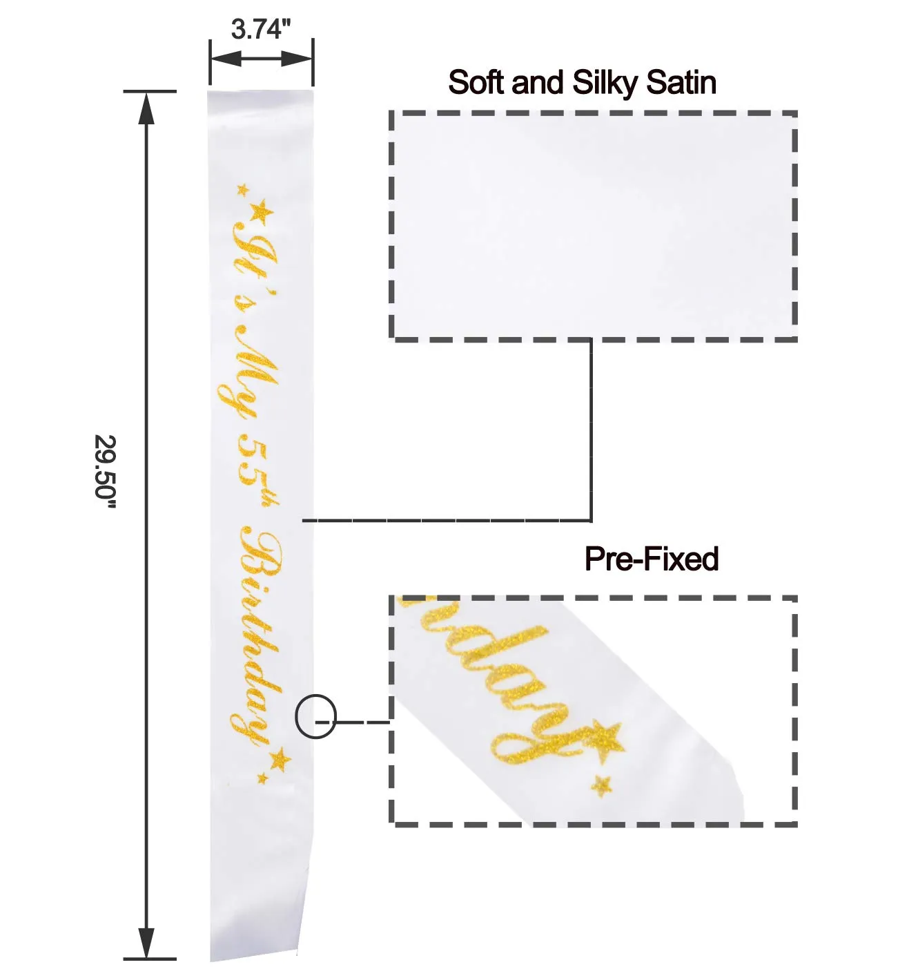 55th Birthday Gifts for Woman, 55th Birthday Tiara and Sash Gold, HAPPY 55th Birthday