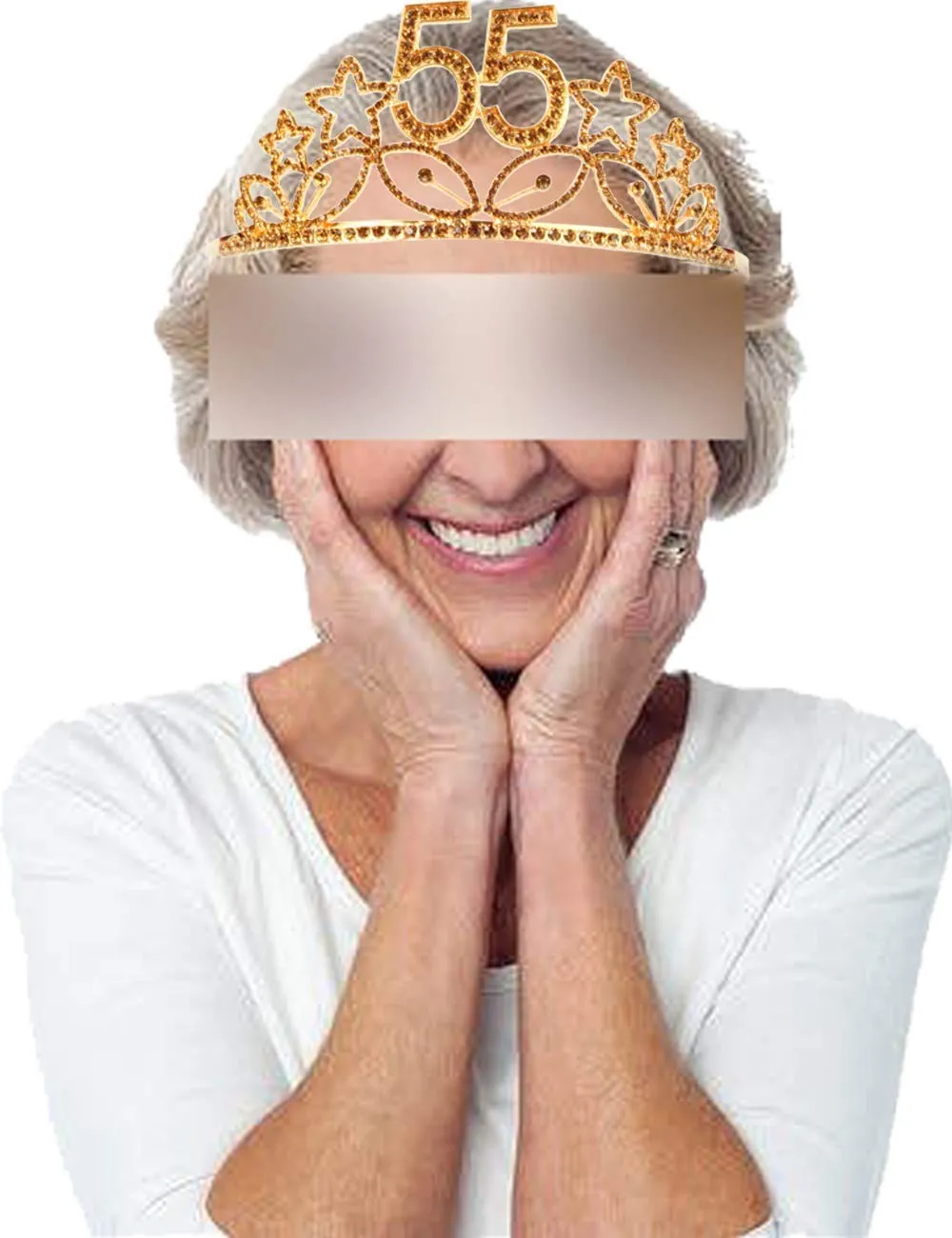 55th Birthday Gifts for Woman, 55th Birthday Tiara and Sash Gold, HAPPY 55th Birthday