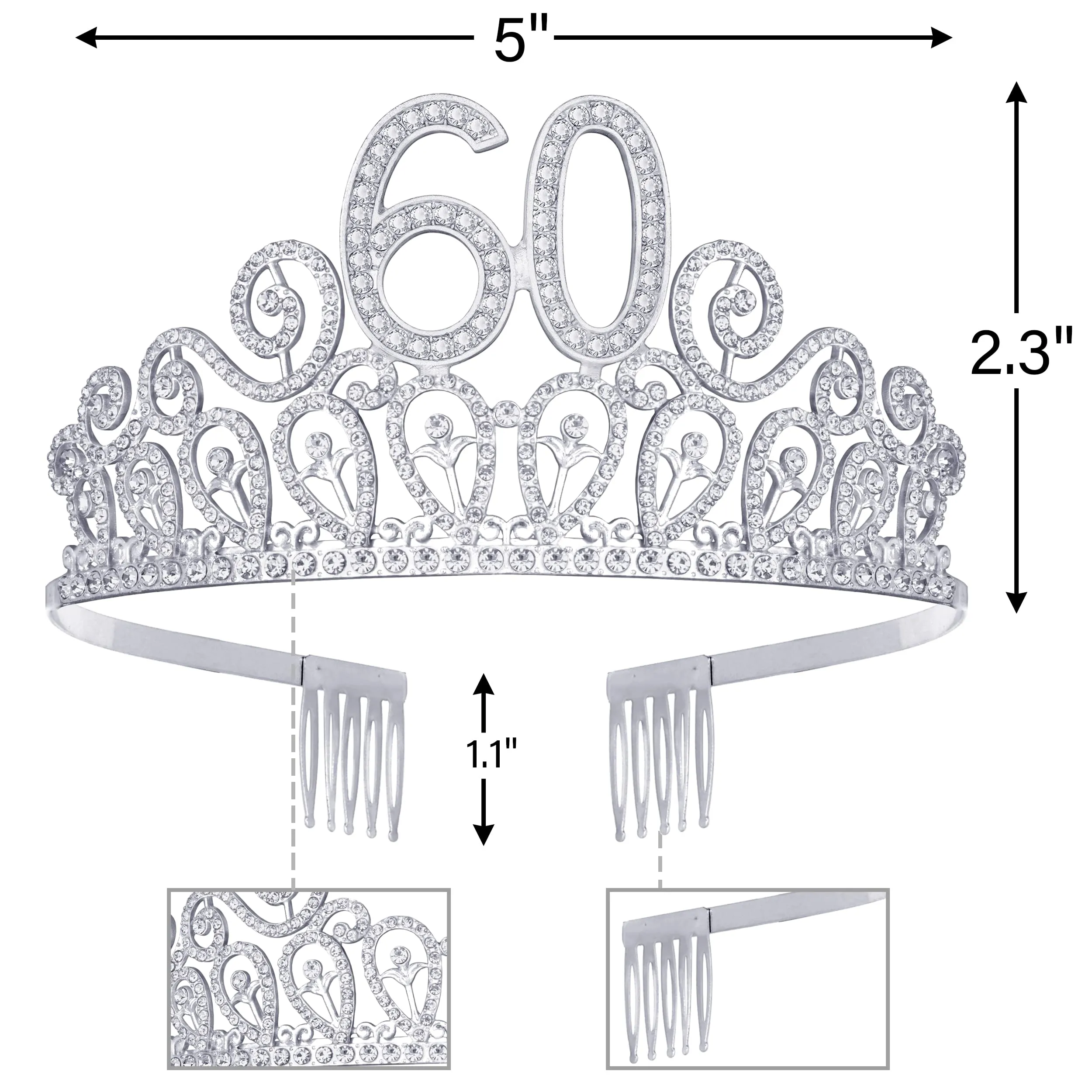 60th Birthday Sash And Tiara For Women - Fabulous Glitter Sash   Ripples