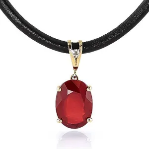 7.71 Carat 14K Solid Yellow Gold Gratitude Ruby Diamond Necklace