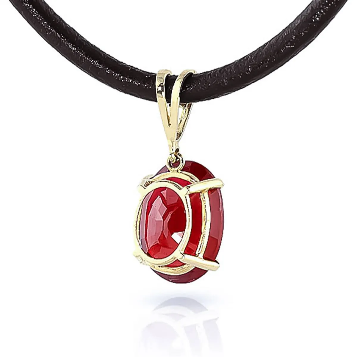 7.71 Carat 14K Solid Yellow Gold Gratitude Ruby Diamond Necklace