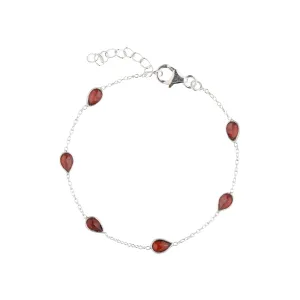 925 Sterling Silver Bracelet - Ruby Stone