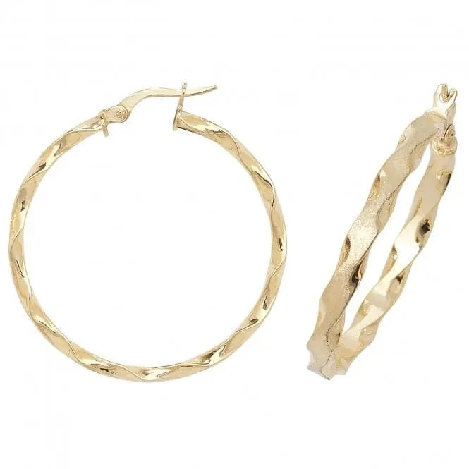 9ct Yellow Gold 50mm Hoop Earrings ER964