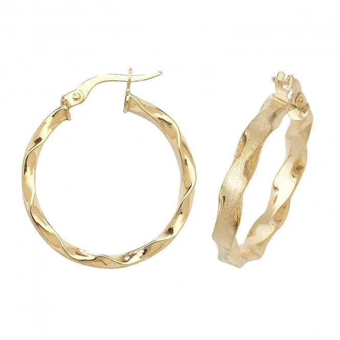 9ct Yellow Gold 50mm Hoop Earrings ER964