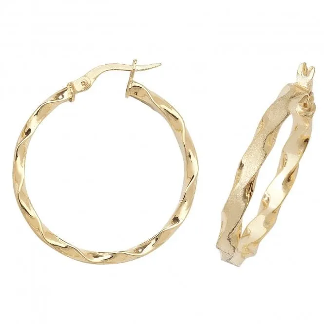 9ct Yellow Gold 50mm Hoop Earrings ER964