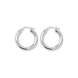 Acotis Silver Hoop Earrings Plain G5964