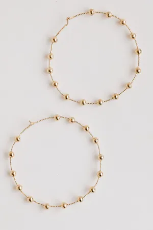 Alyssa Large Gold Ball Hoop Earrings