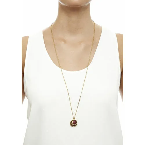 Aries Zodiac Necklace with Ruby Charm