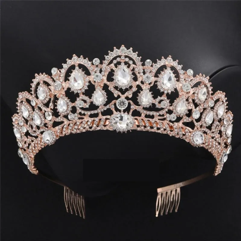 Baroque Style Crystal Tiara Bridal Wedding Day Crown