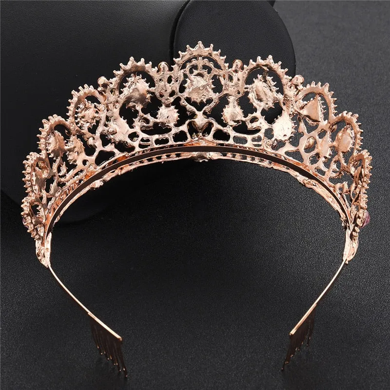 Baroque Style Crystal Tiara Bridal Wedding Day Crown