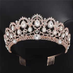 Baroque Style Crystal Tiara Bridal Wedding Day Crown