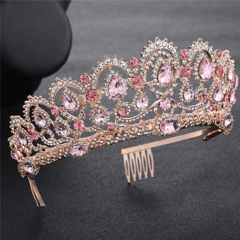 Baroque Style Crystal Tiara Bridal Wedding Day Crown
