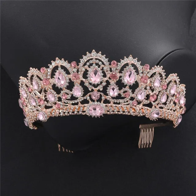 Baroque Style Crystal Tiara Bridal Wedding Day Crown