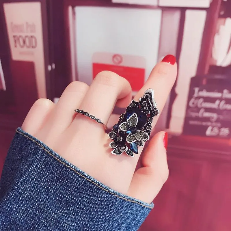 Beautiful Butterfly Garden Cocktail Ring