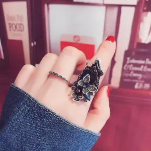 Beautiful Butterfly Garden Cocktail Ring