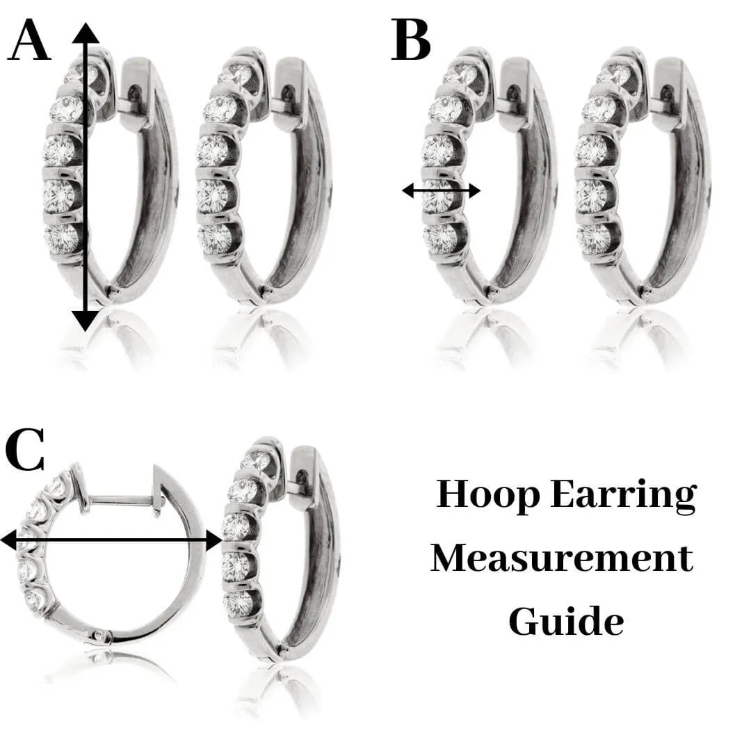Bezel Set Diamond Huggie Hoop Earrings