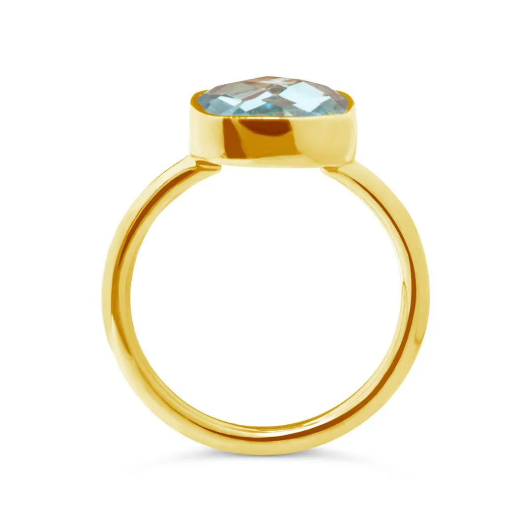 Blue Topaz Cocktail Ring | Rose Gold