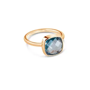 Blue Topaz Cocktail Ring | Rose Gold