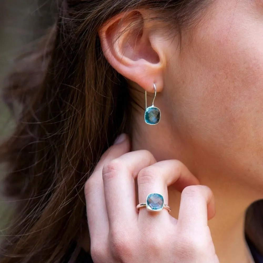 Blue Topaz Cocktail Ring | Rose Gold