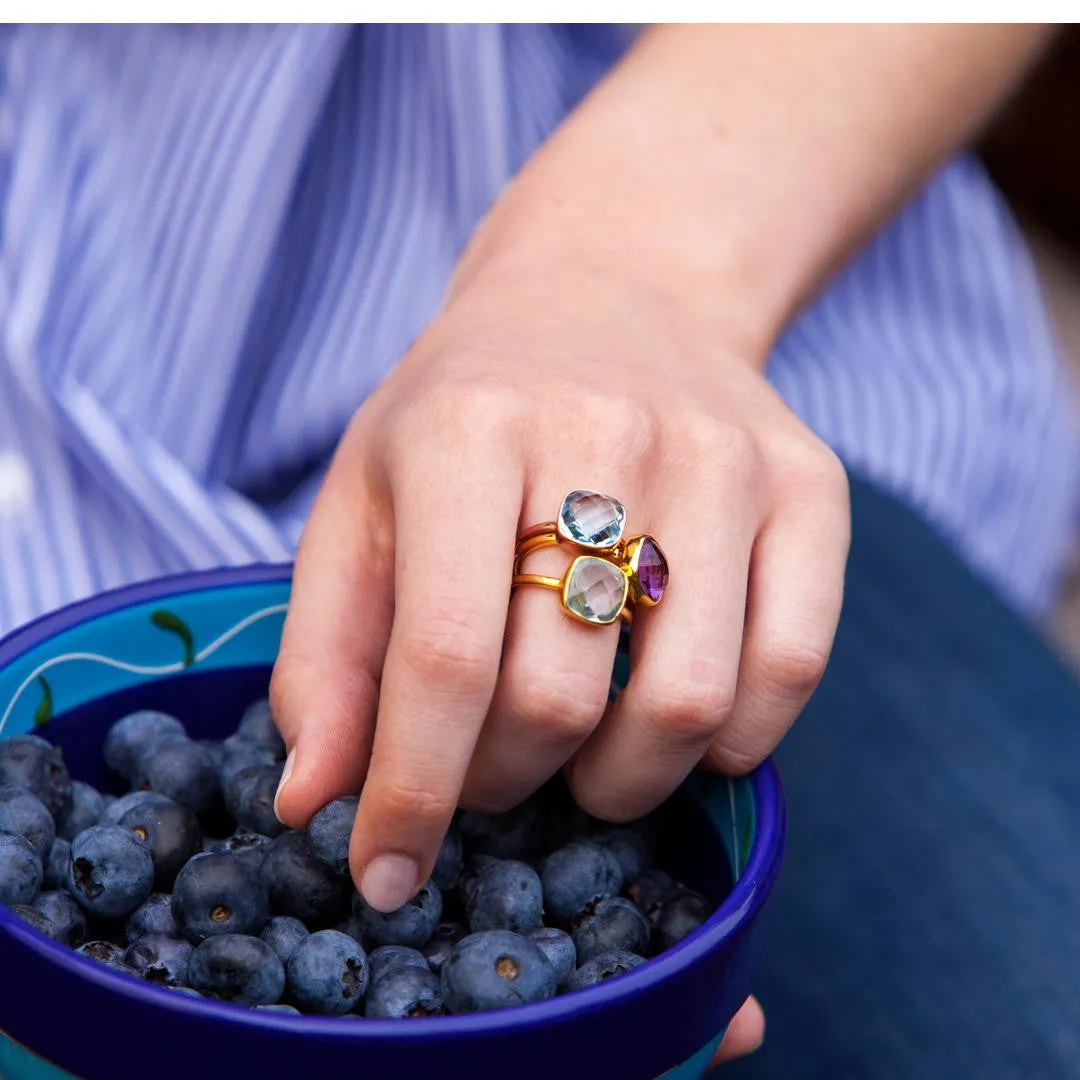 Blue Topaz Cocktail Ring | Rose Gold