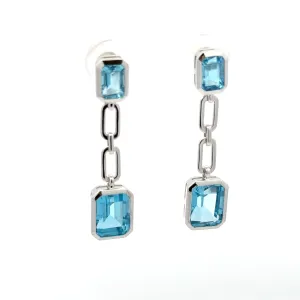 Blue Topaz Dangle Earrings