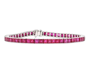 Burma Ruby Line Bracelet, 12.00 Carats