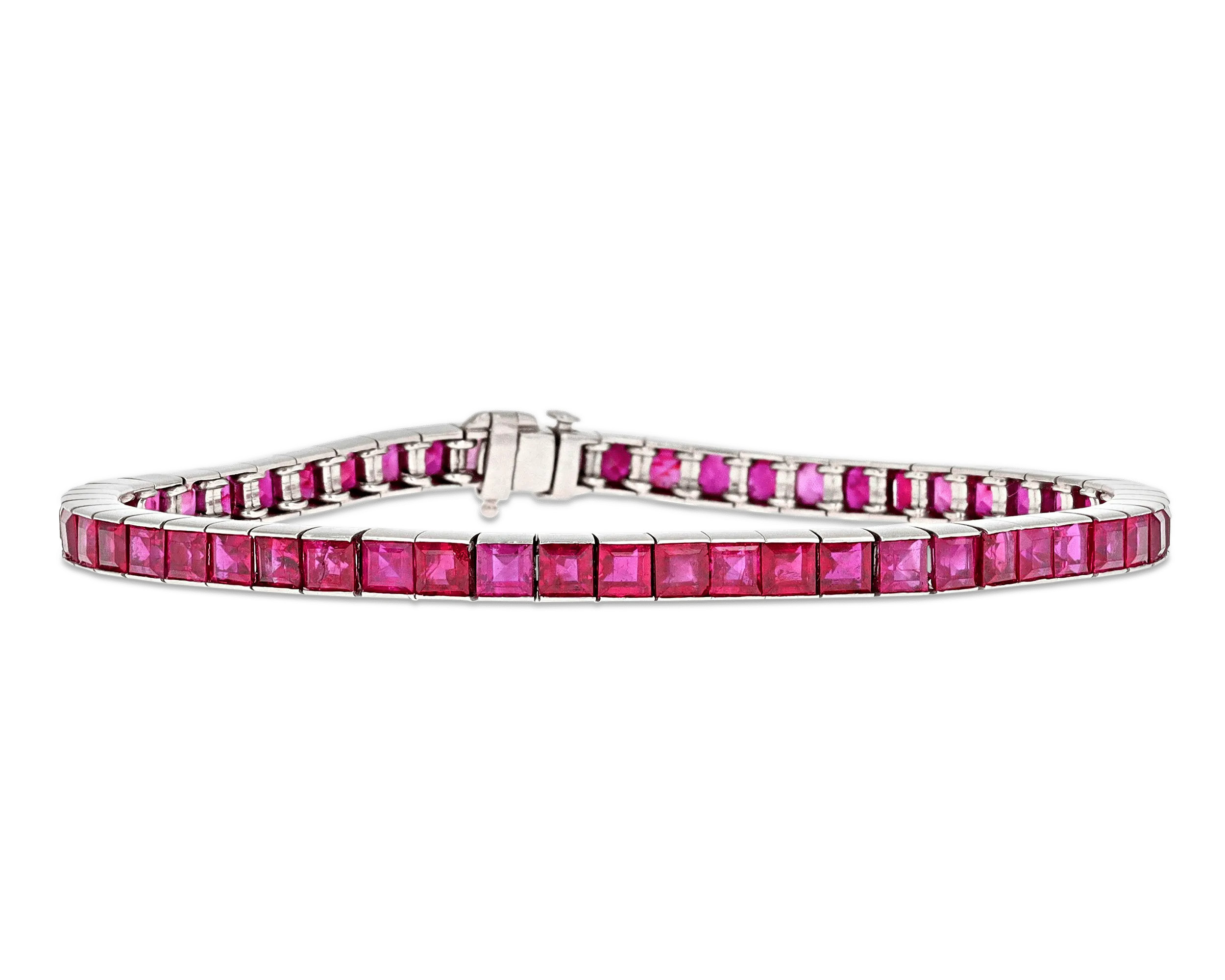 Burma Ruby Line Bracelet, 12.00 Carats