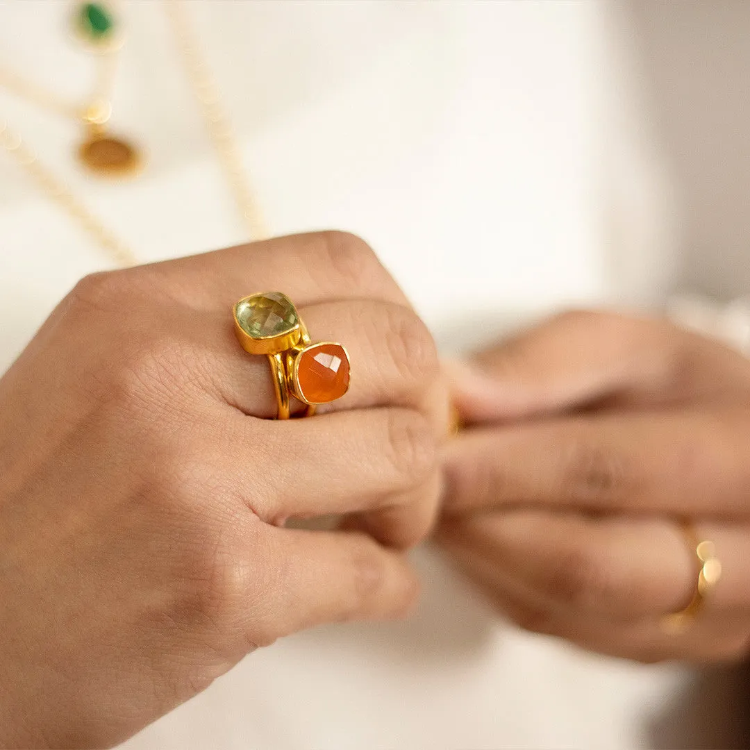 Carnelian Cocktail Ring | Rose Gold
