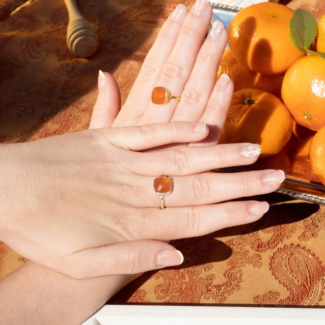 Carnelian Cocktail Ring | Rose Gold