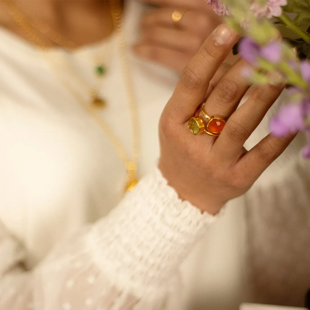 Carnelian Cocktail Ring | Rose Gold