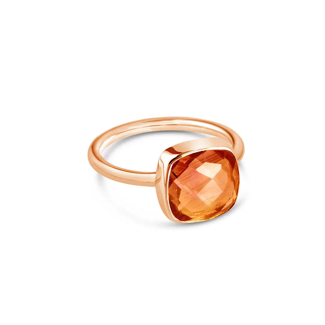 Carnelian Cocktail Ring | Rose Gold