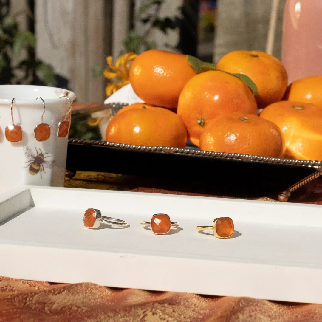 Carnelian Cocktail Ring | Rose Gold