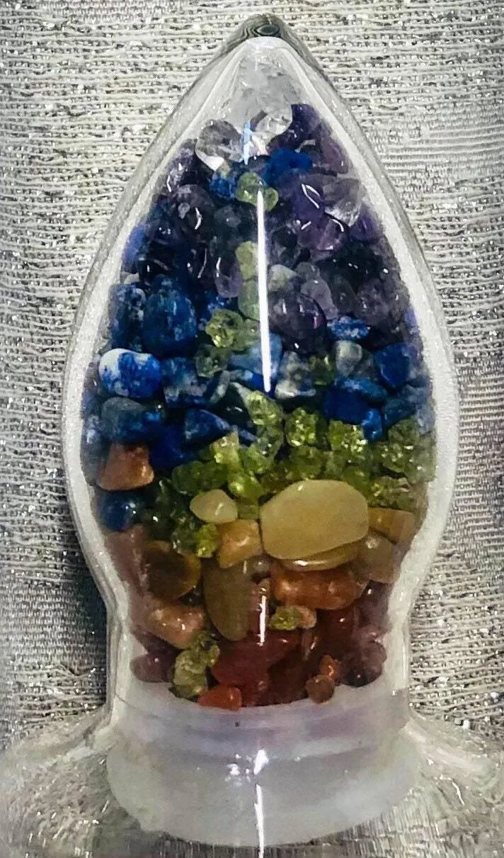 Chakra Gemstone Elixir Glass Flower of Life Water Bottle 22oz