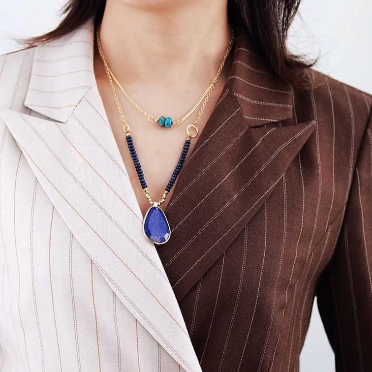 Choker Necklaces Lapis Lazuli Pendant
