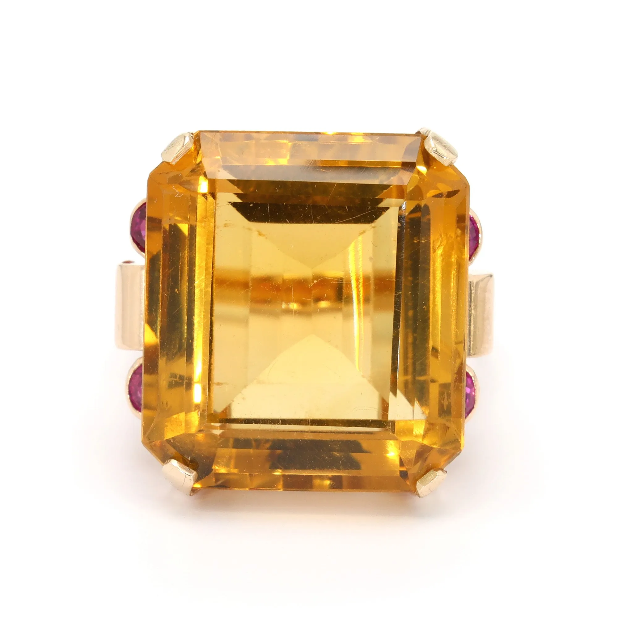 Citrine and Sapphire Cocktail Ring