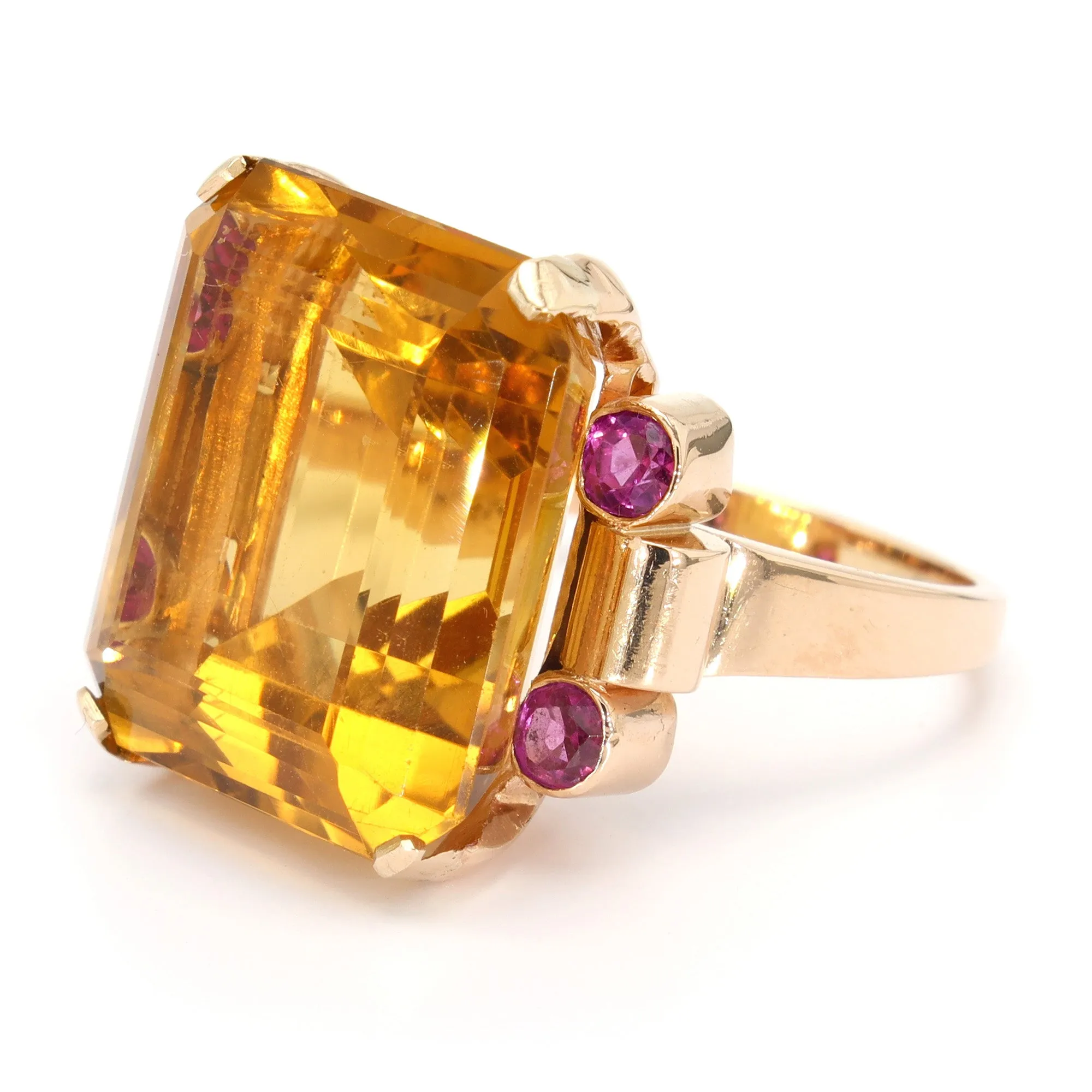 Citrine and Sapphire Cocktail Ring