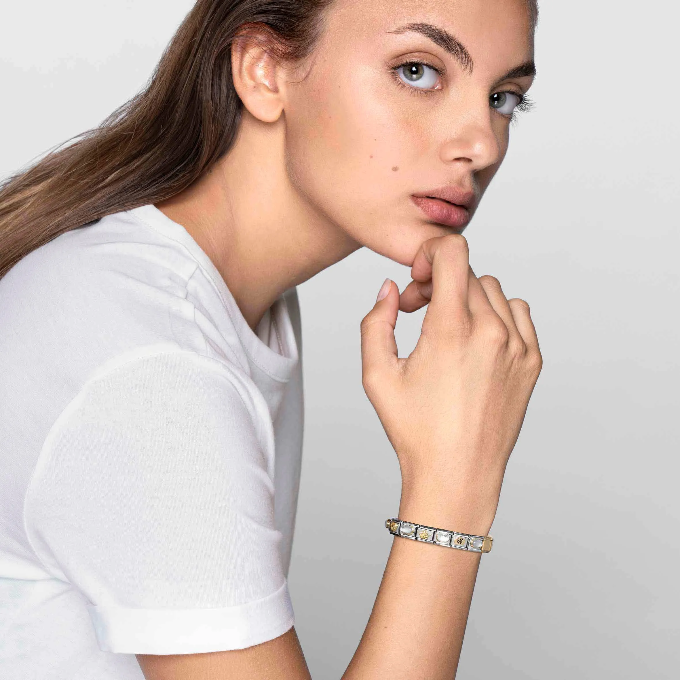 Classic White Opal Link - Gold - 030502/07