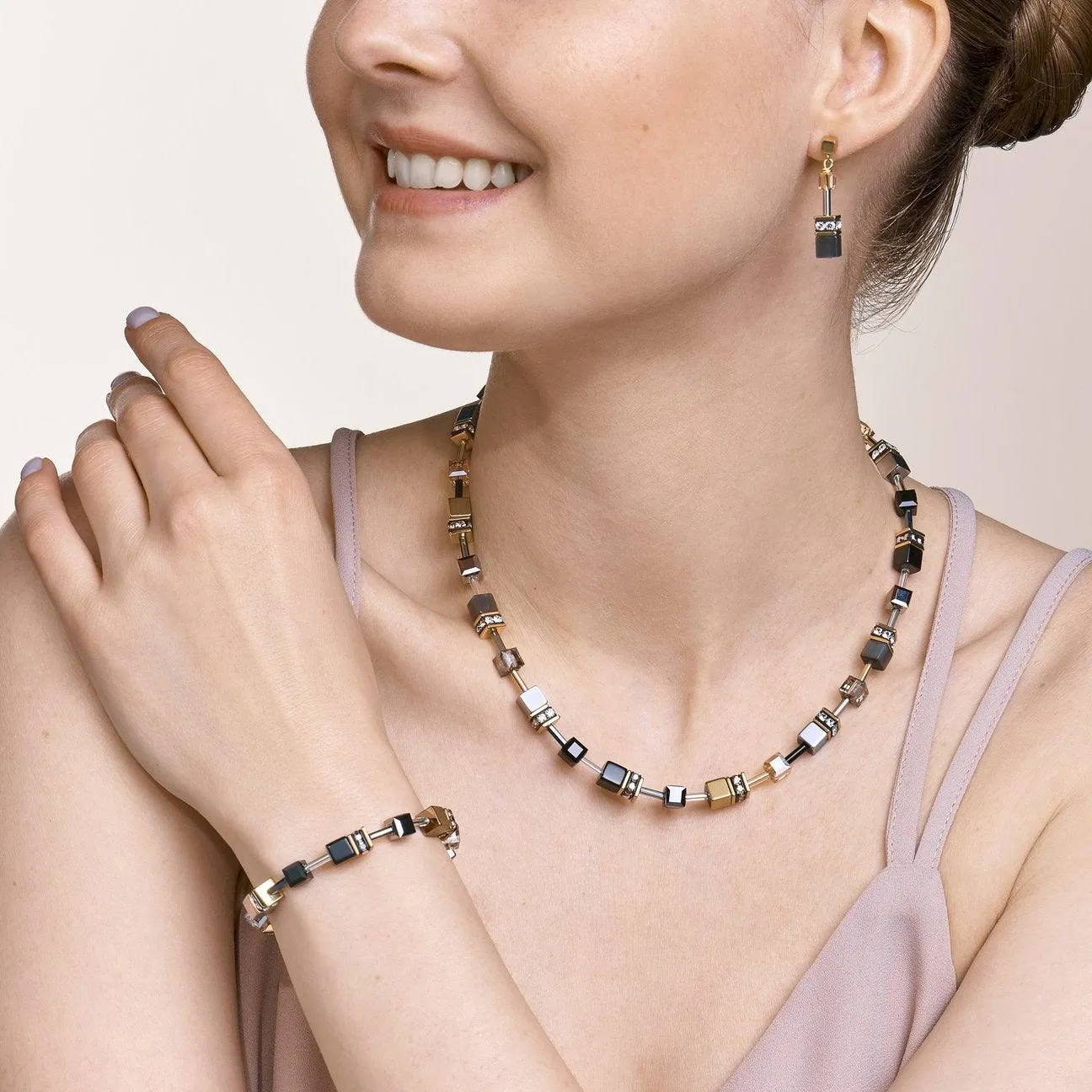 Coeur De Lion GeoCUBE® Grey-Gold Bracelet