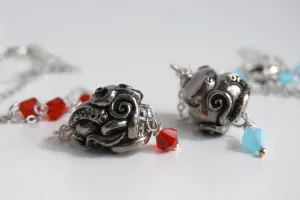 Coiled Octopus Necklace | Octopus Charm Jewelry | Nautical Pendant