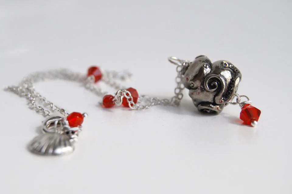 Coiled Octopus Necklace | Octopus Charm Jewelry | Nautical Pendant