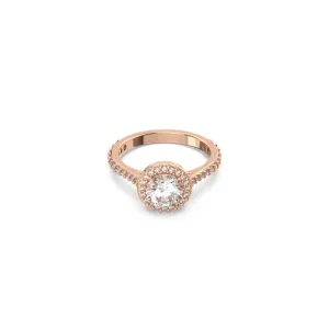 Constella Cocktail Round Cut Pavé White Rose Gold-tone Plated Ring