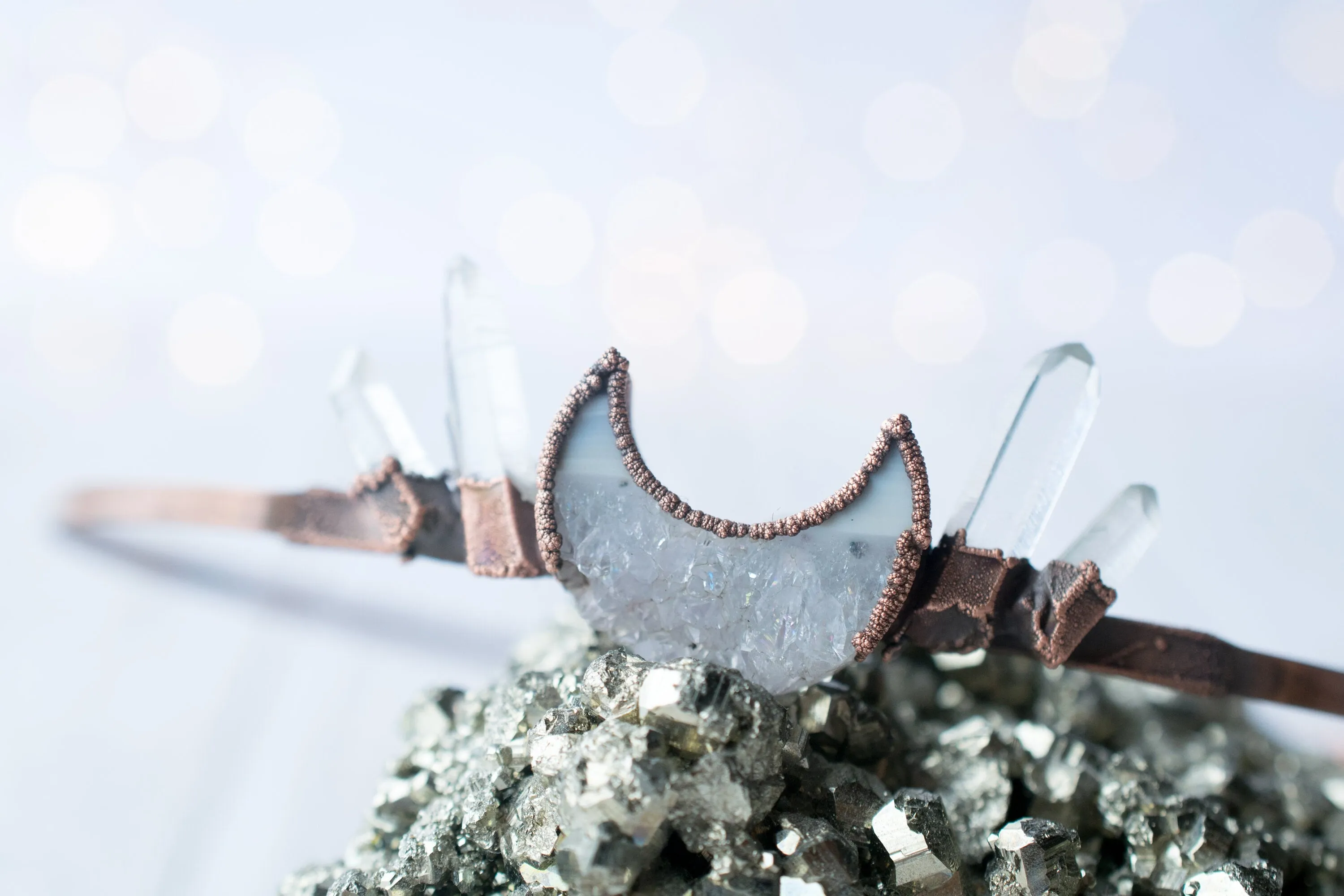 Crystal Moon Tiara | Quartz Crystal Crown